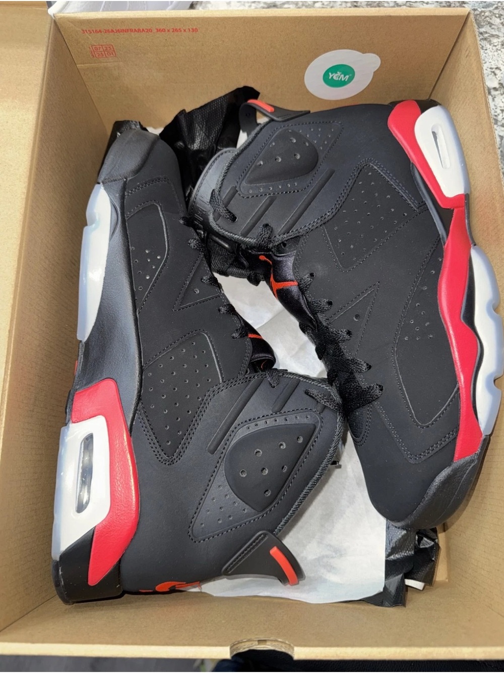 Jordan Retro High-Top Sneakers in Black and Red